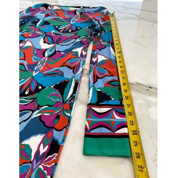 EMILIO PUCCI BLUE MULTI PRINT DRESS SIZE US 12 / IT 46 NWOTS! - Picture 12 of 16